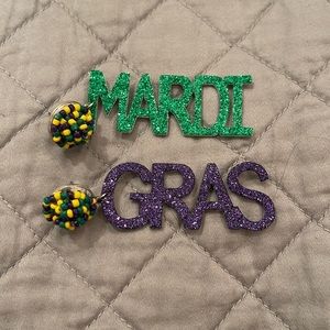Mardi Gras earrings.